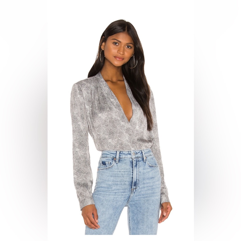 Paige Sevilla Bodysuit in Silver- Size XS